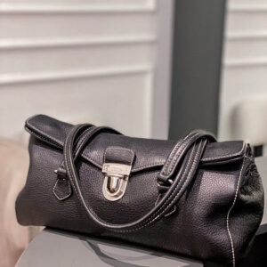 Prada Black Easy Vitello Satchel Bag