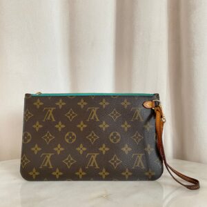 Louis Vuitton Monogram Turquoise Neverfull MM Pochette