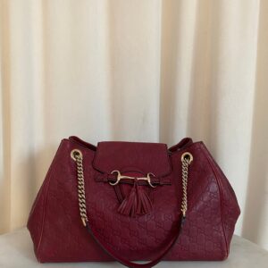 Gucci Burgundy Microguccissima Emily Large Bag