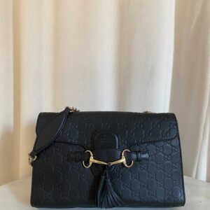 Gucci Black GG Emily Shoulder Bag