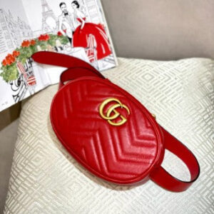 Gucci Red GG Marmont Belt Bag