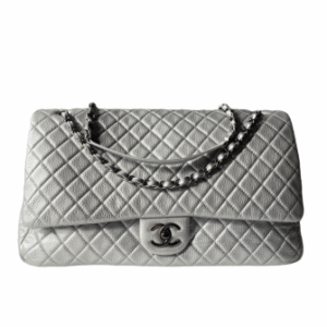 Chanel Silver Metallic XXL Flap Travel Maxi Bag