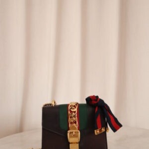 Gucci Black Sylvie Chain Mini Crossbody Bag