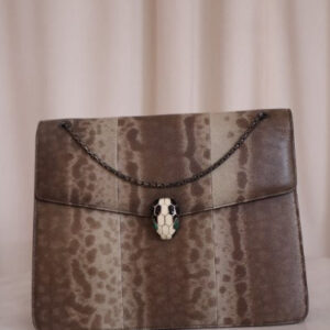 Bvlgari Brown Karung Snakeskin Serpenti Forever Crossbody Bag