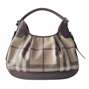 Burberry Brown Smoke Check Hobo Bag