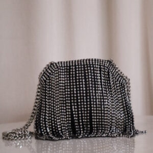 Stella Mccartney Black Crystal Fringed Falabella Mini Bag
