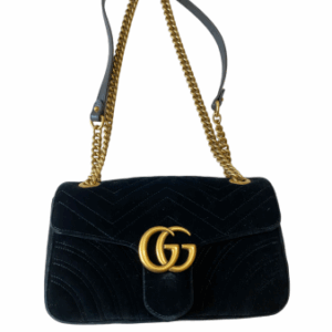 Gucci Black Velvet Marmont Small Bag