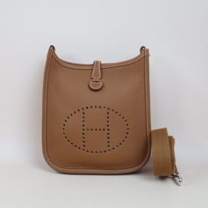 Hermes Gold Taurillon Mini Evelyne Bag