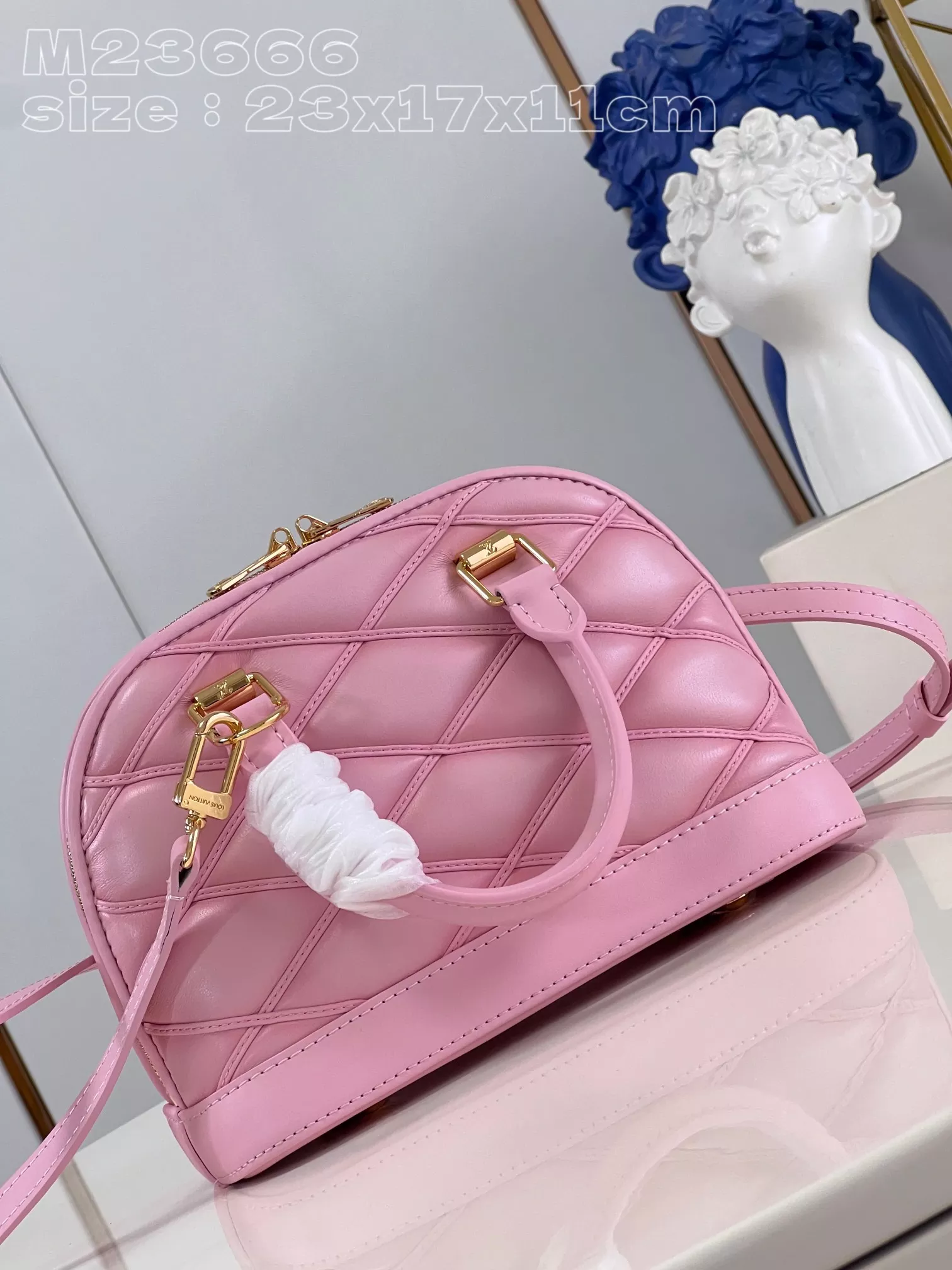 LV Quilted Alma BB Top-Handle Bag Rosabella Pink - Image 9