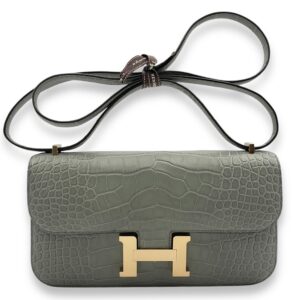 Constance 1 Grist Ciment in Matte Alligator, Permabrass hardware