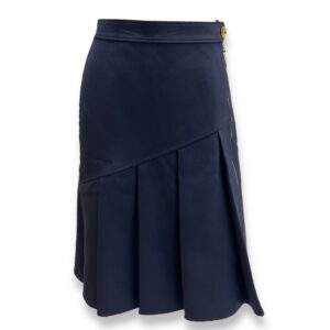 Pleated Skirt With Bias Pleats 34 Blue Ready-To-Wear in Polyester,Silk, Gold hardware