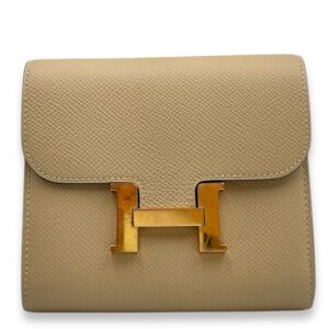 Constance Compact Trench Wallet in Epsom, Gold hardware