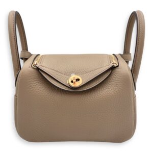 Lindy II Mini Beige Marfa in Clemence, Gold hardware