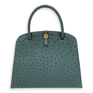 Dalvy 30 Blue Jean in Ostrich, Gold hardware