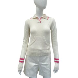 Dior Vibe 34 White, Neon Pink Pullover in Cashmere