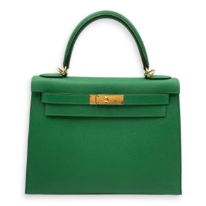 Sellier Kelly 28 Cactus in Epsom, Gold hardware