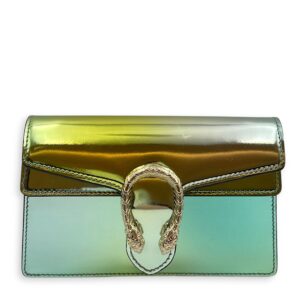 Dionysus Mini Green Crossbody Bag in Metallic, Silver hardware
