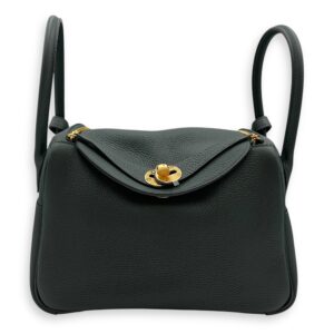 Lindy 26 Vert Fonce in Clemence, Gold hardware