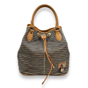 Limited Edition Peche Monogram Eden Neo Grey/Metallic Gold Bucket Bag in Canvas, Gold hardware