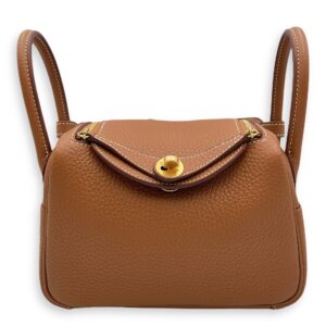 Lindy II Mini Gold in Clemence, Gold hardware