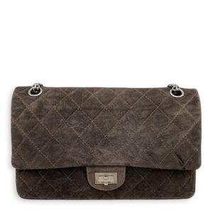 Reissue double flap Brown Shoulder Bag, Silver hardware
