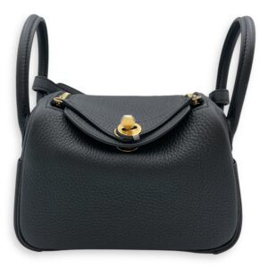 Lindy II Mini Black in Clemence, Gold hardware