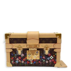 LV x TM Petite Malle Monogram Mini Multi-Color Trunk in Calfskin, Gold hardware