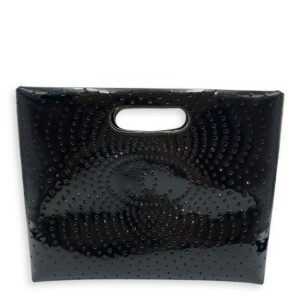 CC Perforated Patent Black Clutch