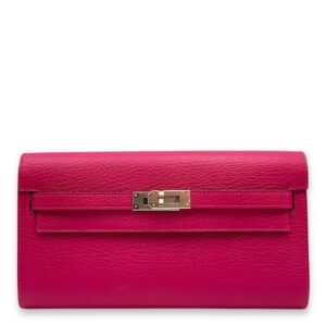 Kelly To Go Rose Mexico Crossbody Bag in Chevre Mysore, Palladium hardware