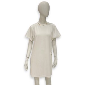 Cotton T-Shirt Dress Medium White Ready-To-Wear , Gold hardware