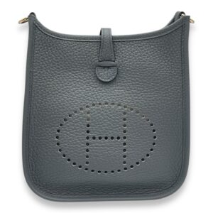 Evelyne (Short Strap) Mini Gris Misty in Clemence, Permabrass hardware