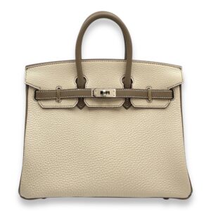 HSS Birkin 25 Craie/Etoupe in Togo, Brushed Palladium hardware