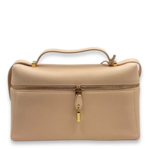 Extra Pocket 27 Honey Beige Shoulder Bag in Calfskin, Gold hardware