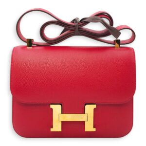 Constance 1 24 Rouge Casaque in Epsom, Gold hardware