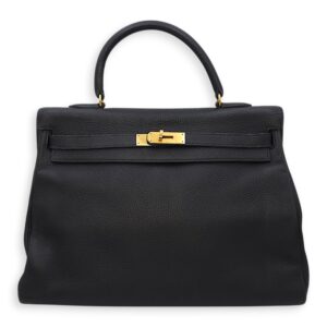 Kelly 35 Black in Ardennes, Gold hardware