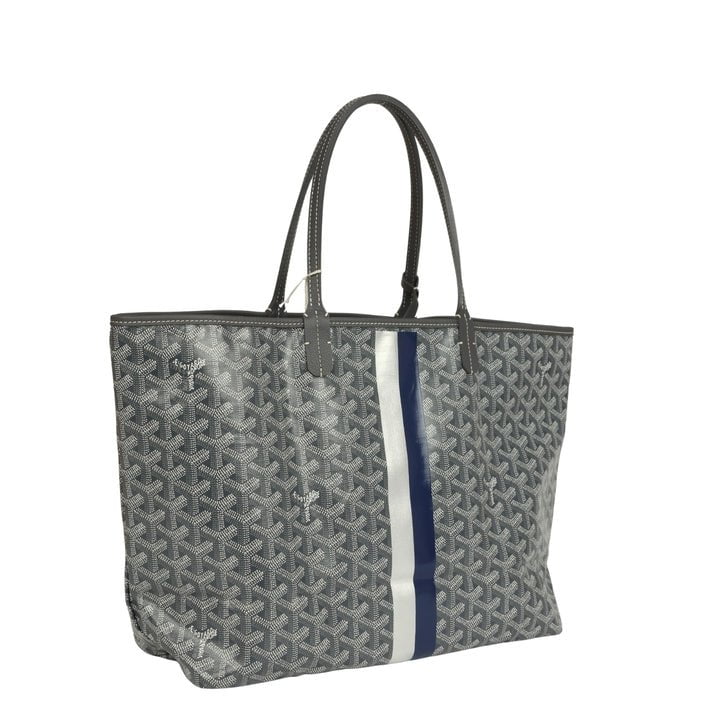 Goyard Goyardine Canvas Grey Hand-Painted Saint Louis PM Tote Palladium Hardware - Image 3