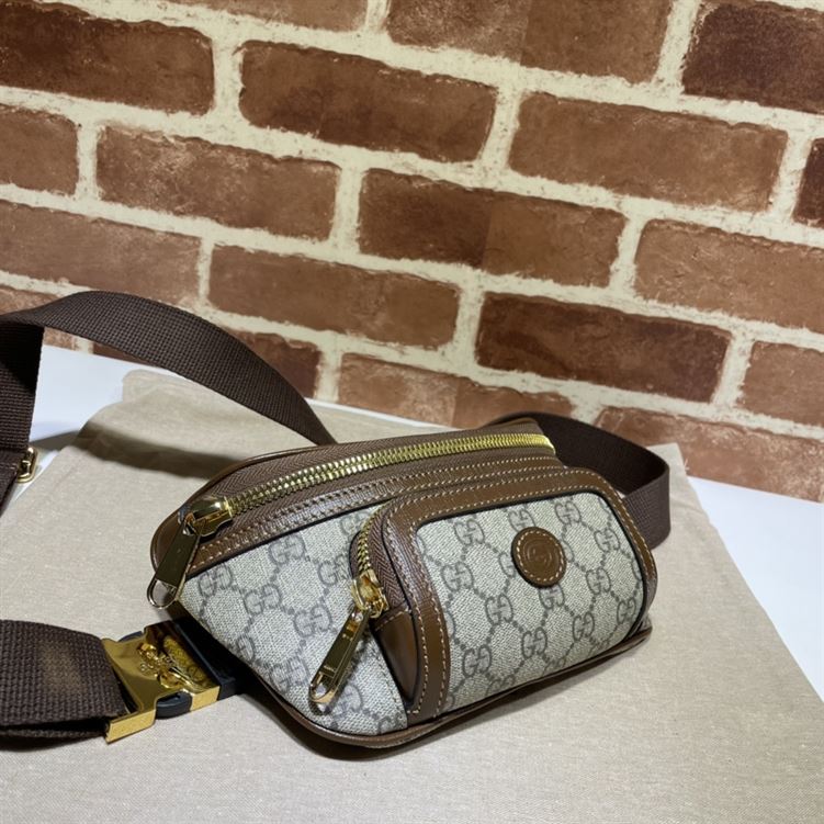 Belt bag with Interlocking G Brown leather - Image 4