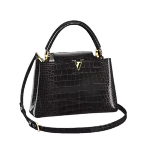 LV Capucines MM Crocodilien Mat in Black - Repbags.is