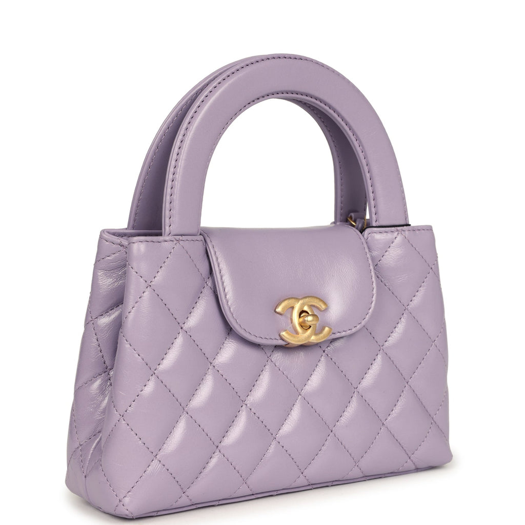 Chanel Small Kelly Shopper Light Purple Shiny Aged Calfskin Brushed Gold Hardware - Image 3