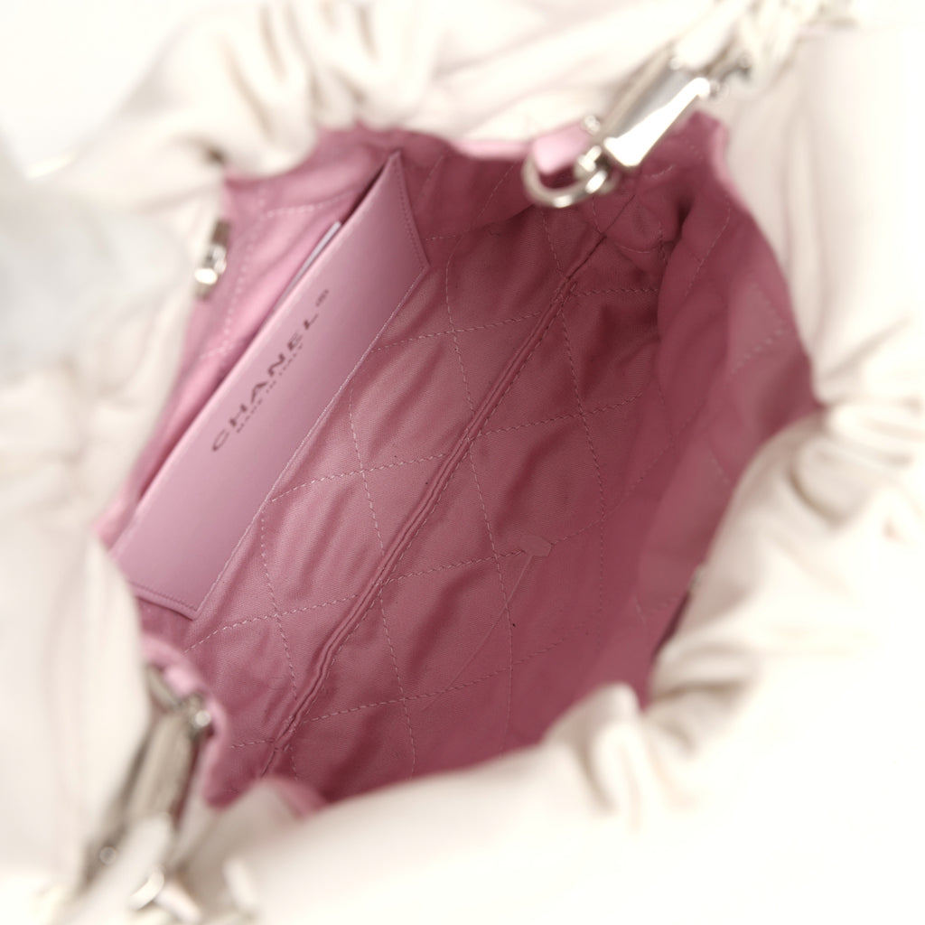 Chanel Mini 22 Bag Pink and White Ombre Calfskin Lacquered Metal Hardware - Image 10