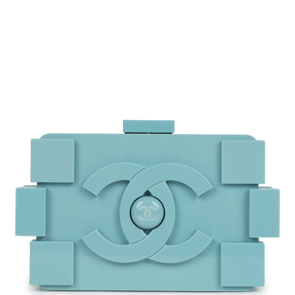 Pre-owned Chanel Supermarket Boy Brick Lego Minaudiere Clutch Light Blue Plexiglass Silver Hardware - Image 5
