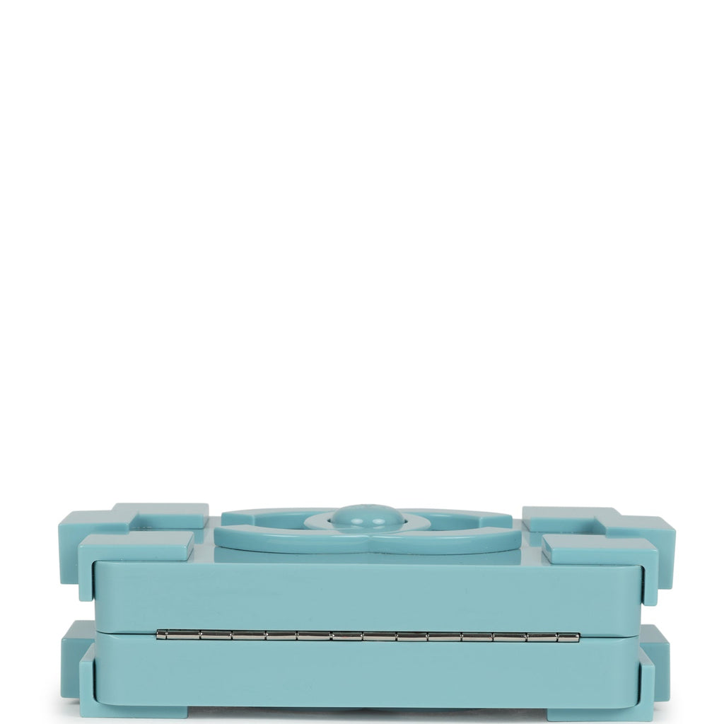 Pre-owned Chanel Supermarket Boy Brick Lego Minaudiere Clutch Light Blue Plexiglass Silver Hardware - Image 7