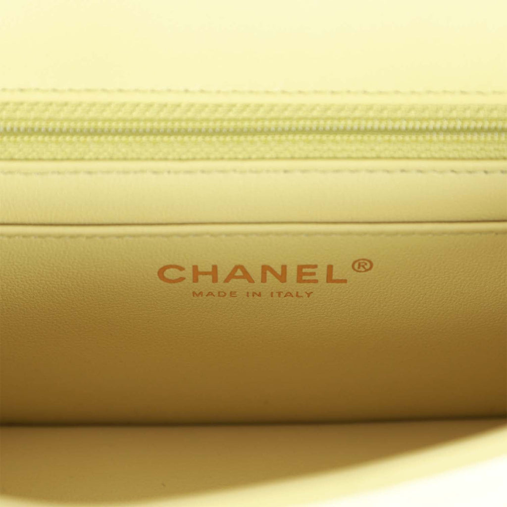 Chanel Mini Rectangular Flap Bag Light Green Lambskin Light Gold Hardware - Image 10