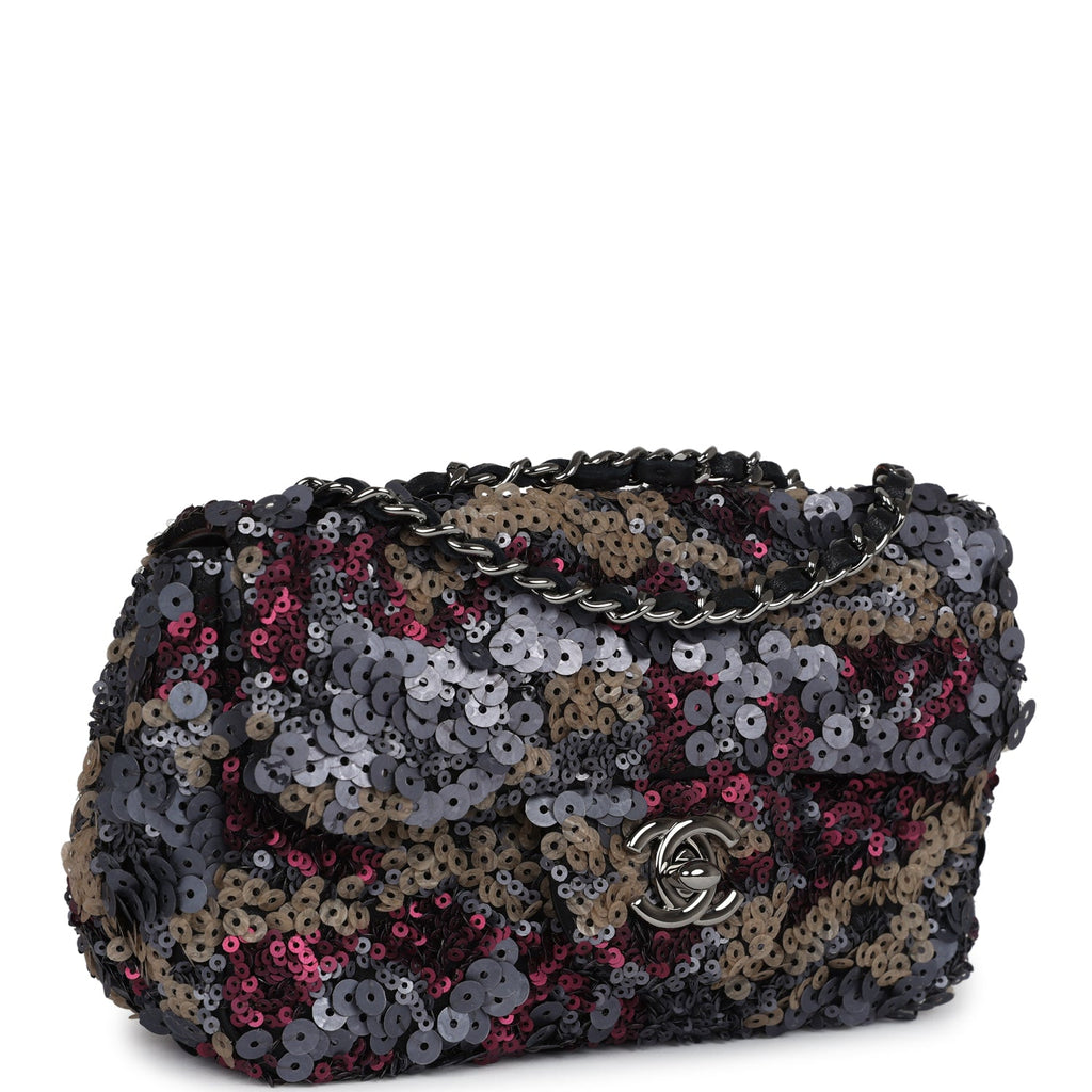 Pre-owned Chanel Limited Edition Extra Mini Flap Bag Multicolor Sequin Ruthenium Hardware - Image 3