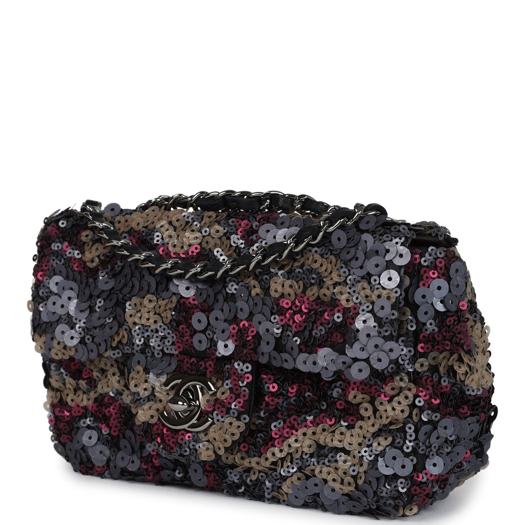 Pre-owned Chanel Limited Edition Extra Mini Flap Bag Multicolor Sequin Ruthenium Hardware - Image 6
