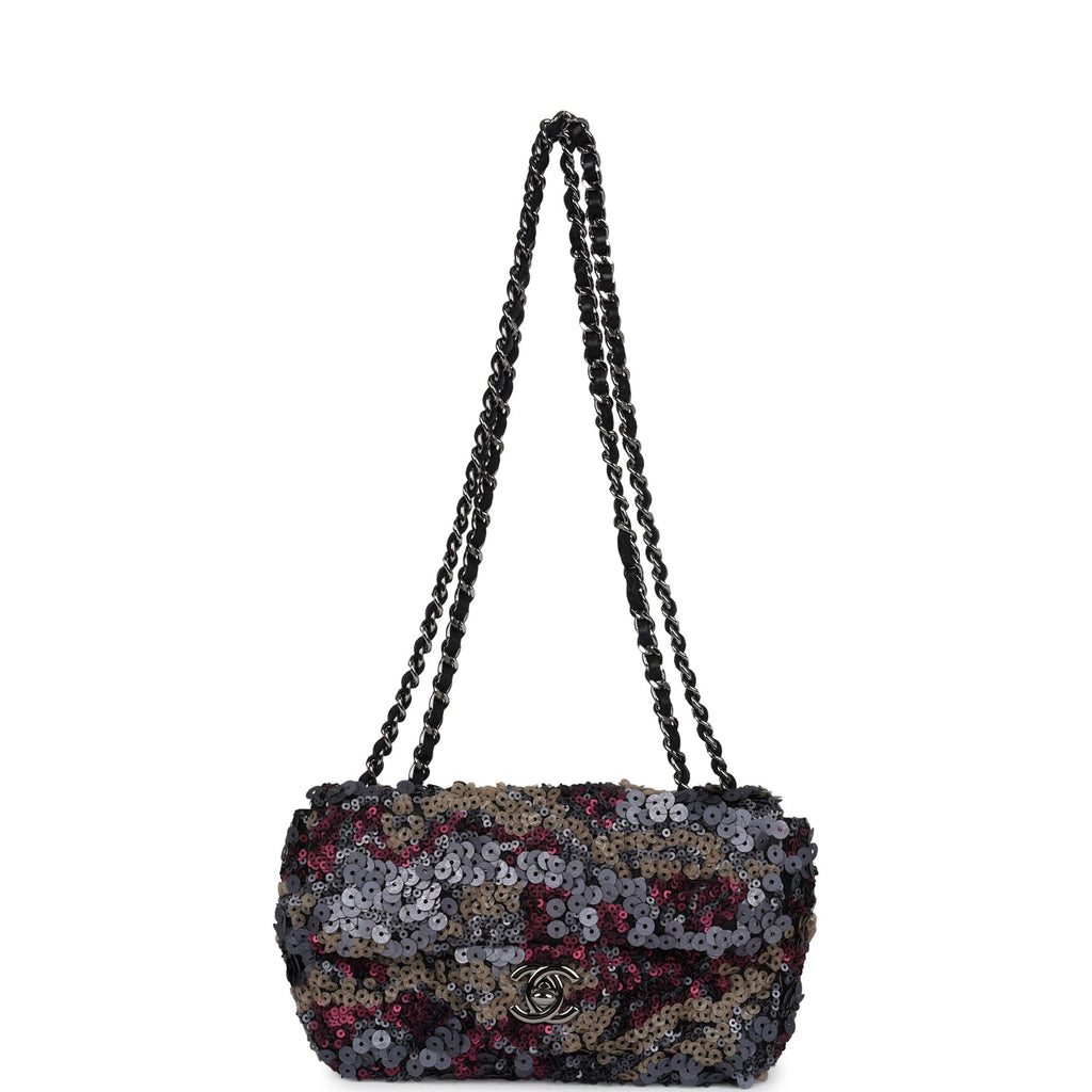 Pre-owned Chanel Limited Edition Extra Mini Flap Bag Multicolor Sequin Ruthenium Hardware - Image 8