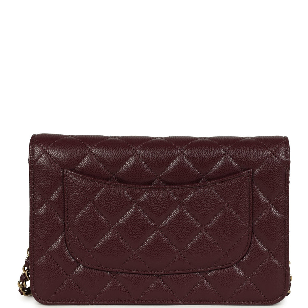 Chanel Wallet On Chain WOC Dark Burgundy Shiny Caviar Light Gold Hardware - Image 5