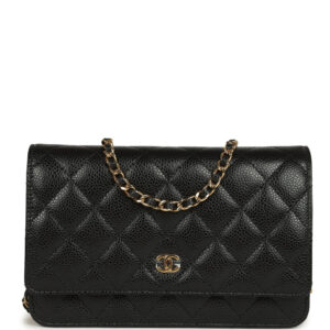 Chanel Wallet On Chain WOC Black Caviar Gold Hardware