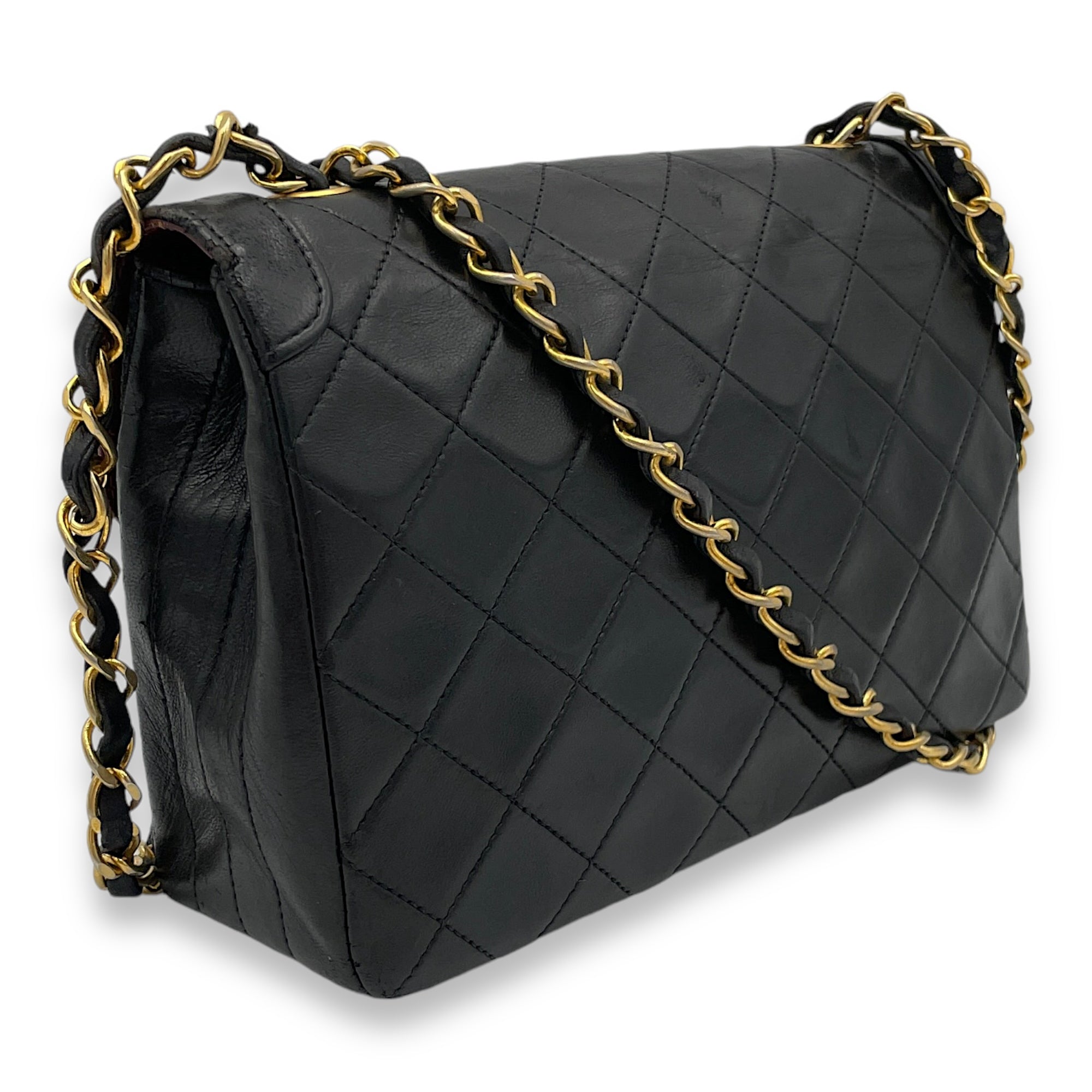 Matelasse Coco Mark Black Crossbody Bag in Lambskin, Gold hardware - Image 10