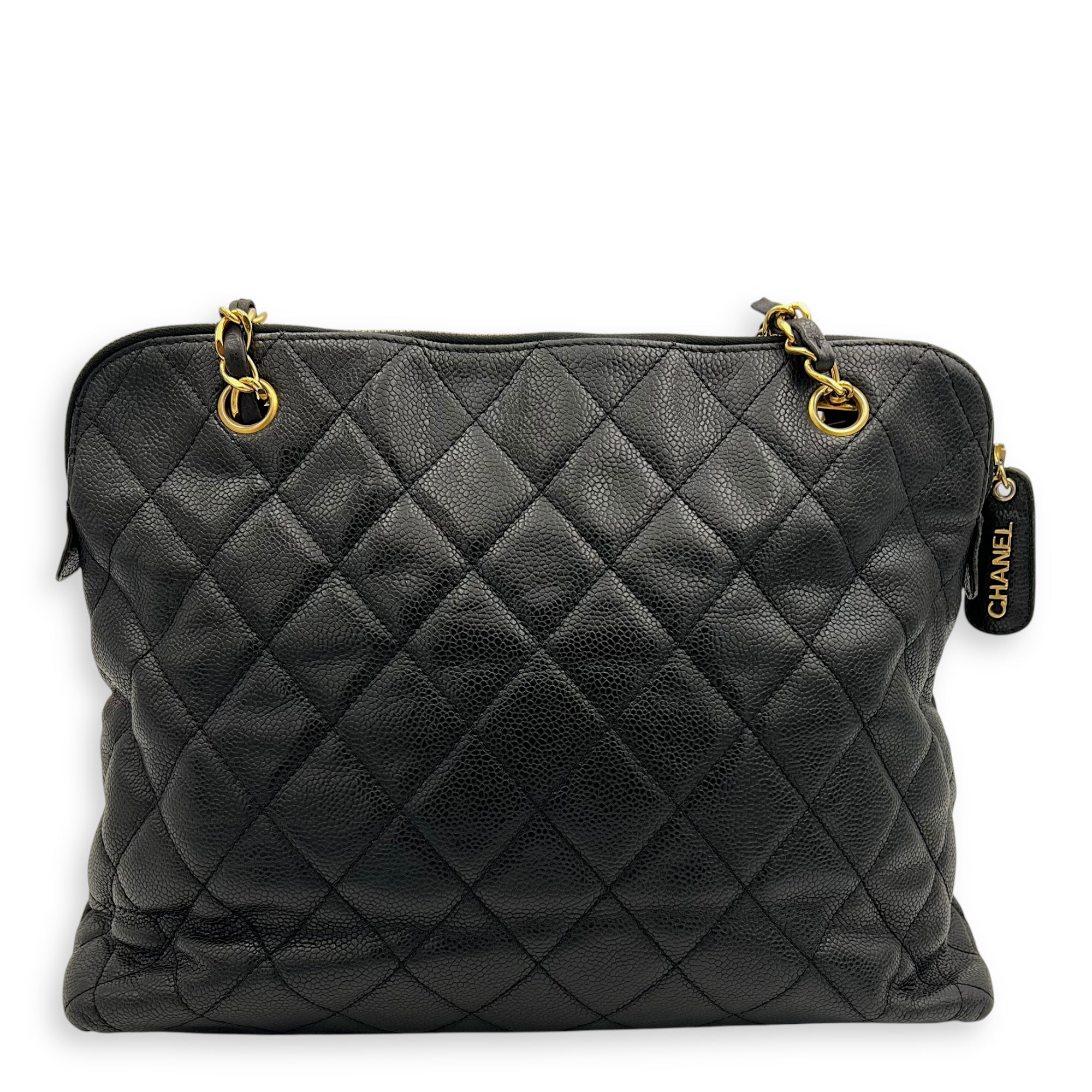 Vintage CC lock Shoulder Bag Black in Caviar Leather, Gold hardware - Image 3